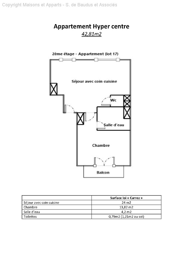 Appartement &agrave; vendre, ORLEANS, 42 m&sup2;, 2 pièces